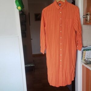 NEW. Old Navy Orange Striped Button-Up Shirt